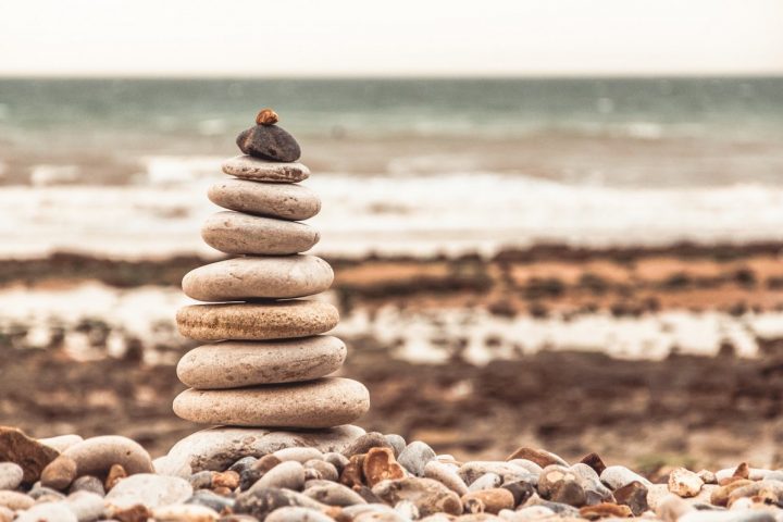 A hierarchy of stacked beach stones.